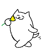 Dessin d'un chien qui sent une fleur paisiblement